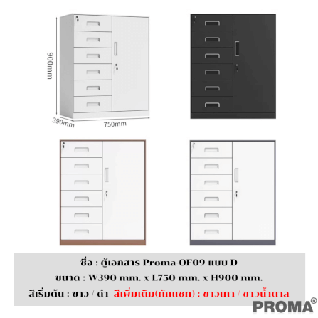 [PRE-ORDER] ตู้เก็บเอกสารสำนักงาน อเนกประสงค์ PROMA-OF09-D สีขาว_3